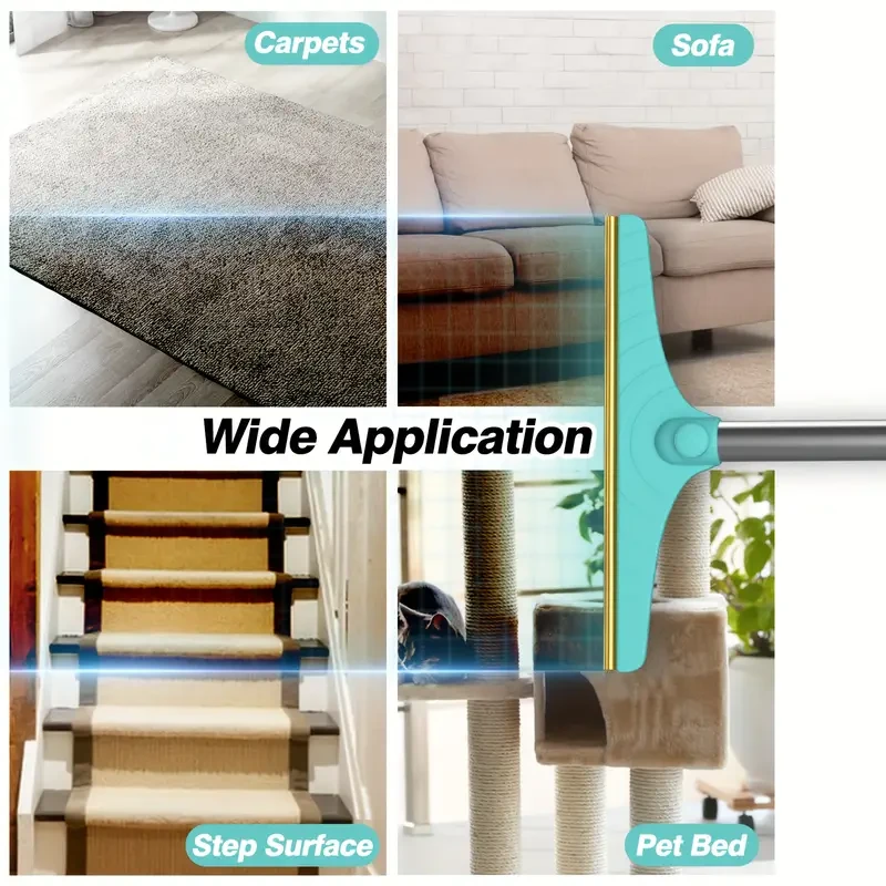 Removedor de pelo de mascotas de mango largo