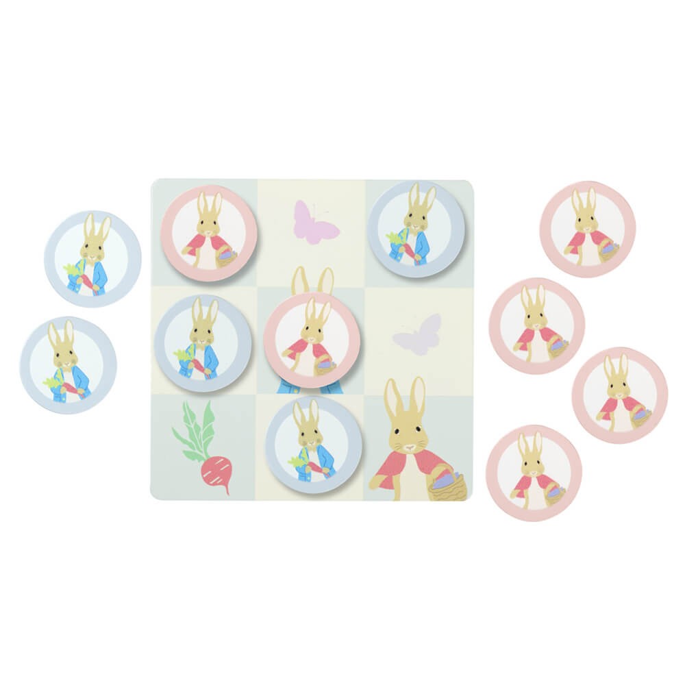 Tres en raya de madera de Peter Rabbit