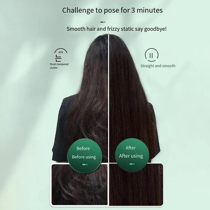 Plancha de pelo con peine caliente y iones negativos