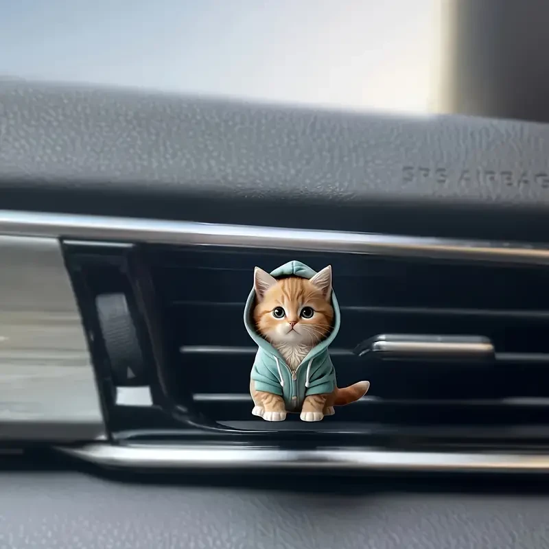 Juego de 2 ambientadores acrílicos para coche con forma de gato
