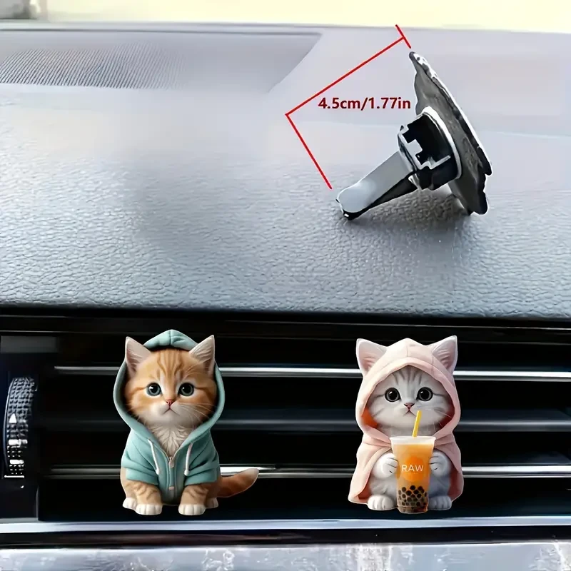 Juego de 2 ambientadores acrílicos para coche con forma de gato