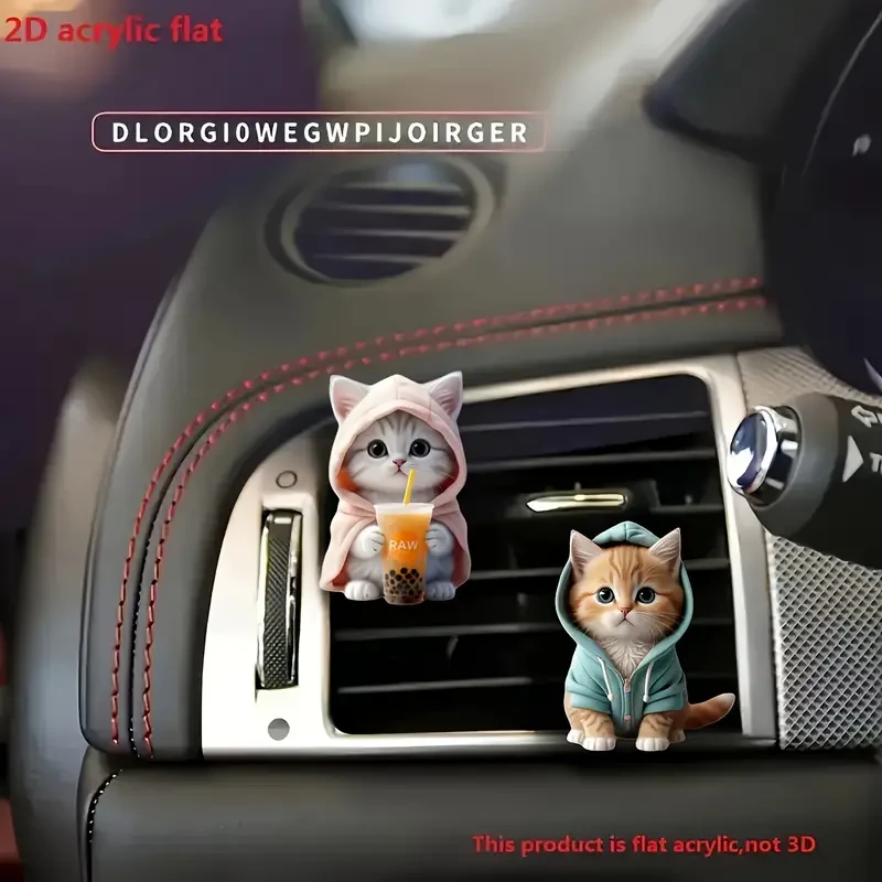 Juego de 2 ambientadores acrílicos para coche con forma de gato
