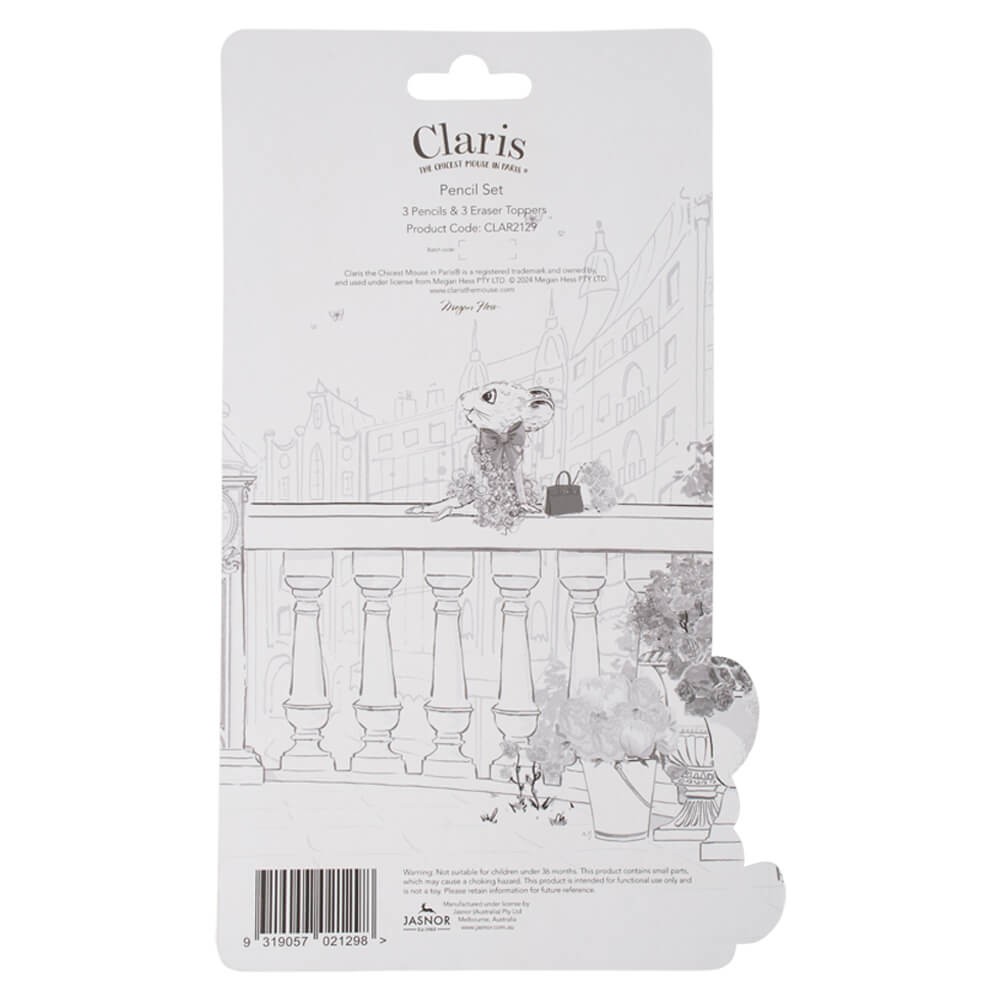 Juego de lápices Claris con gomas de borrar