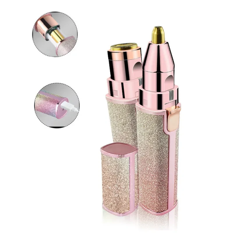 Afeitadora eléctrica estilo lápiz labial y recortadora automática de cejas para mujer