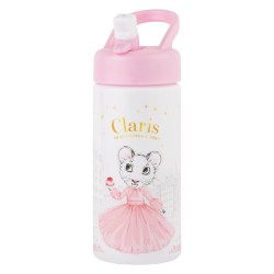 Botella de bebida Claris con pajita