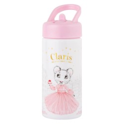 Botella de bebida Claris con pajita