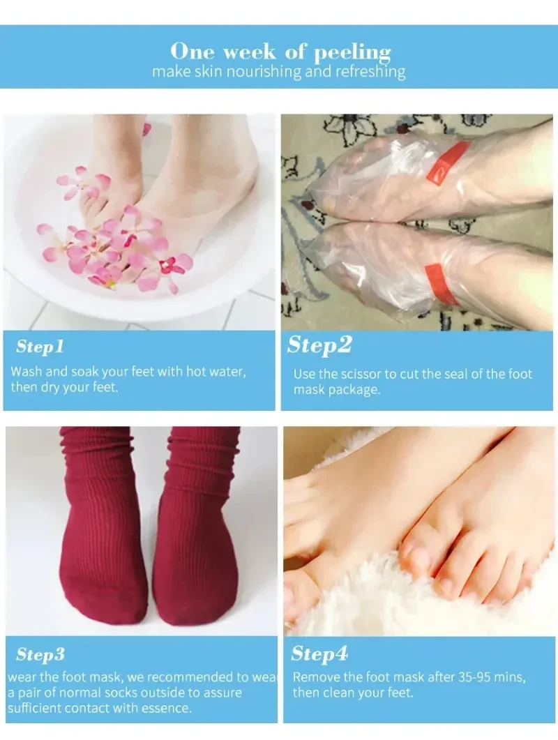 Blanqueamiento de talones, peeling de pies, cuidado de la piel antigrietas.