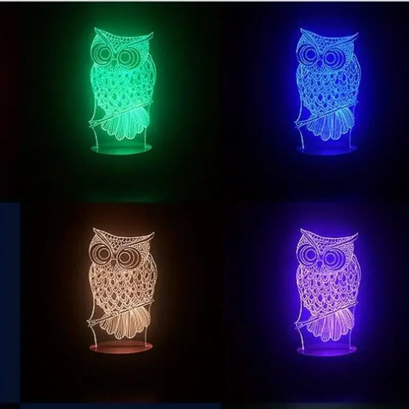 Lámpara de escritorio LED 3D con luz nocturna