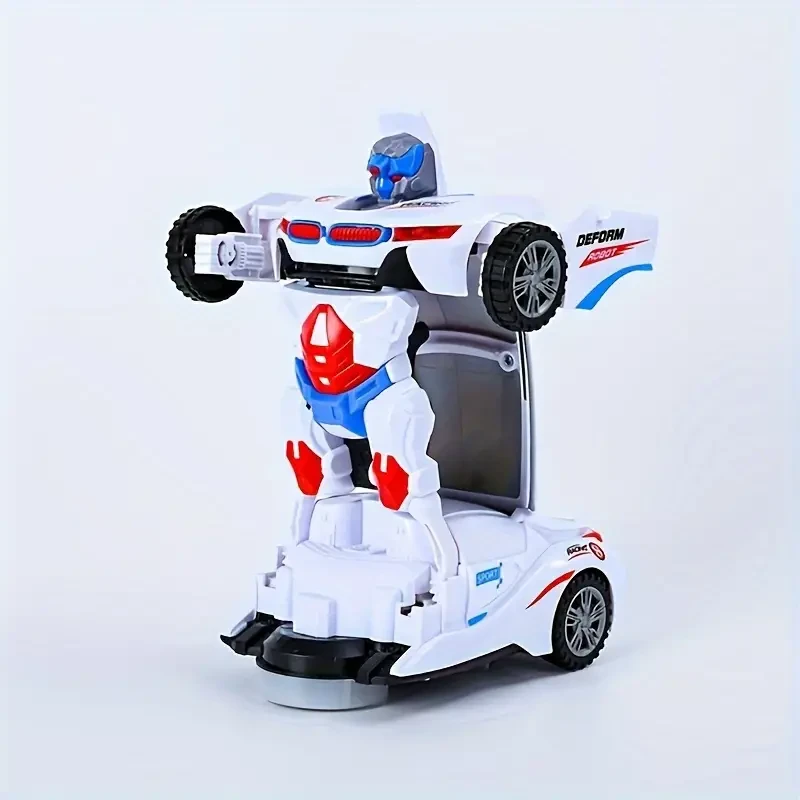 Juguete robot transformable de coche de policía - Luces y sonidos