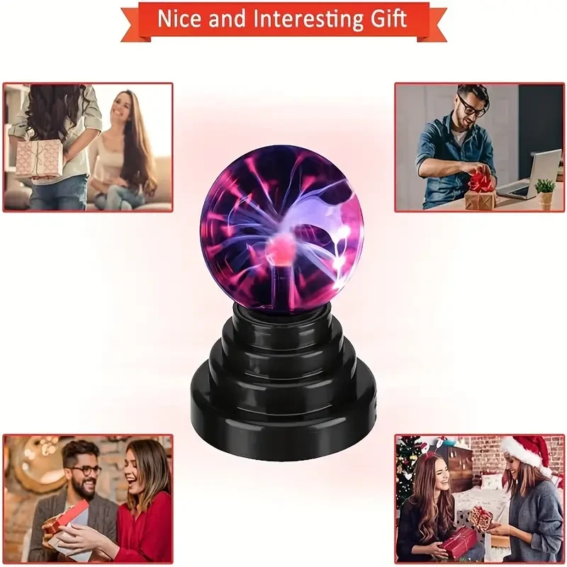 1 lámpara de inducción electrostática con bola de plasma