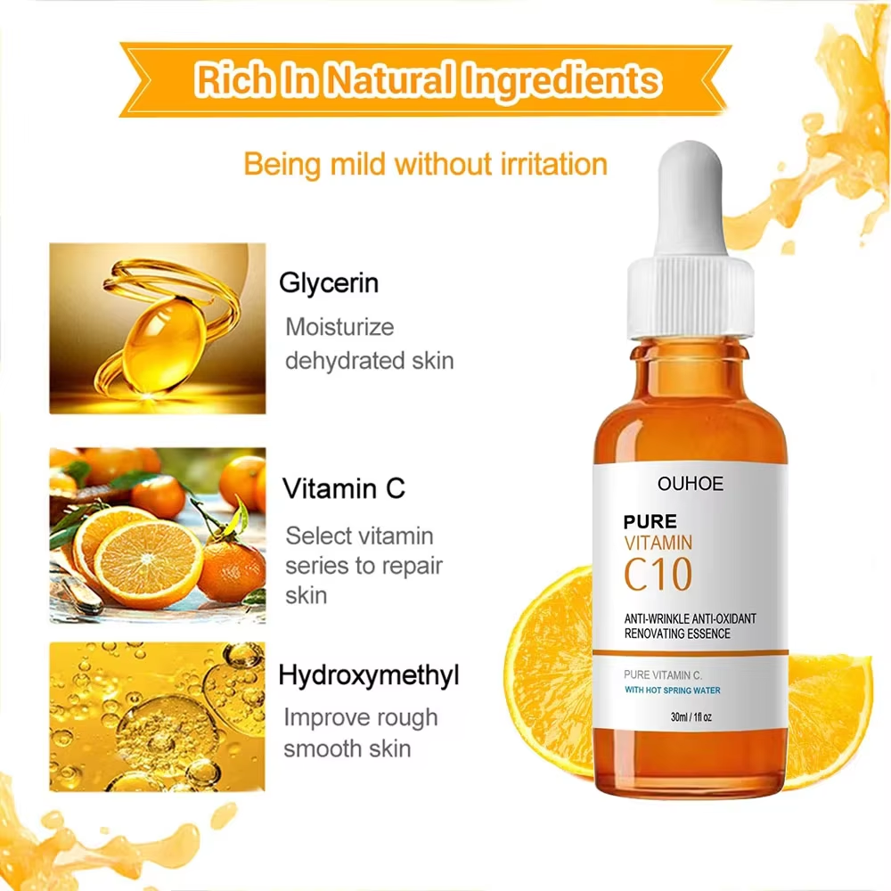 Suero facial con vitamina C para eliminar arrugas, reafirmante, lifting, atenúa líneas finas, esencia antiedad, blanqueador, iluminador, nutre y cuida la piel.