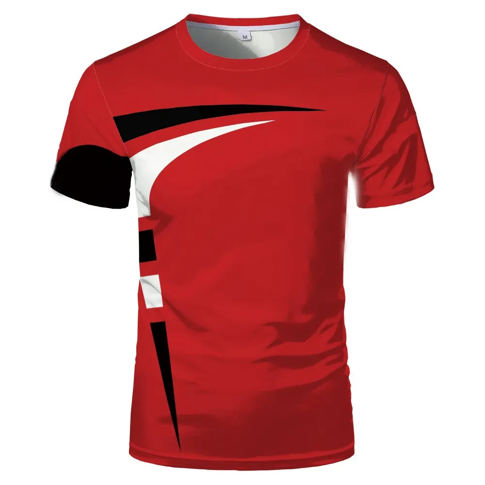 Camiseta de moda sin cuello para hombre con estampado 3D de Red Bull