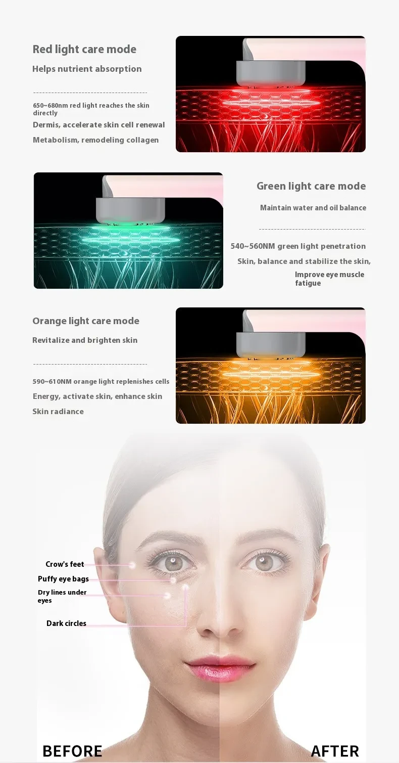 Instrumento de vibración y calentamiento por microcorriente con ojo giratorio de 360 ​​grados