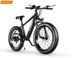Bicicleta eléctrica profesional para adultos, 26 x 4 pulgadas, neumáticos anchos, motor de 1000 W, 48 V, 15 Ah, para trail, excursiones y desplazamientos diarios, con certificación UL y GCC.