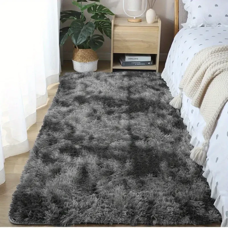 1 alfombra peluda de felpa suave teñida