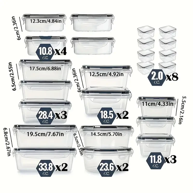 Juego de 24 recipientes de almacenamiento de cocina premium