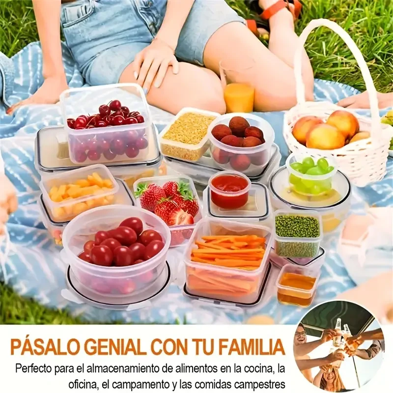 Juego de 24 recipientes de almacenamiento de cocina premium
