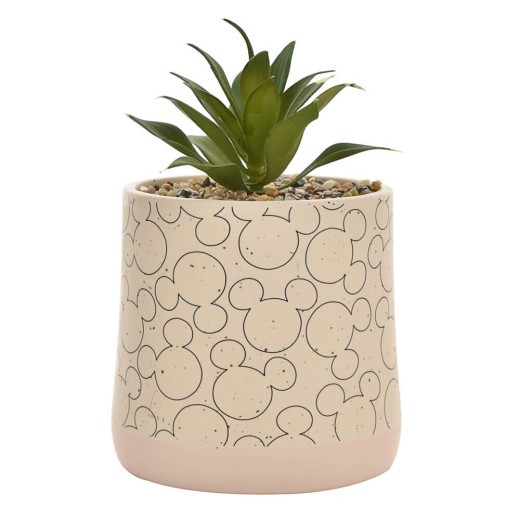 Disney Home: Maceta de cerámica de Mickey con planta artificial