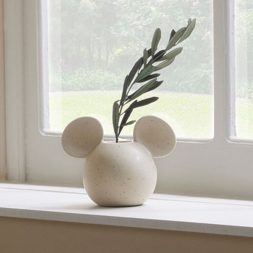 Disney Home: Jarrón con cabeza de Mickey, moteado natural