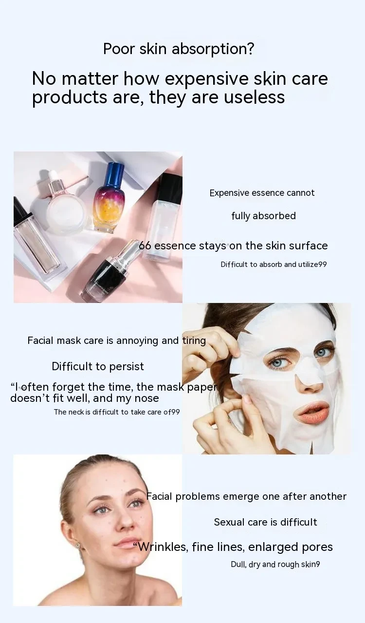 Limpiador facial inteligente LED rojo y azul