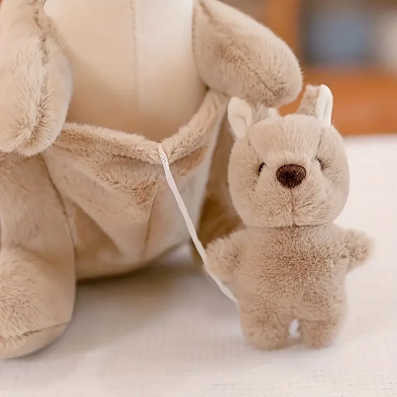 Adorable peluche de la familia canguro