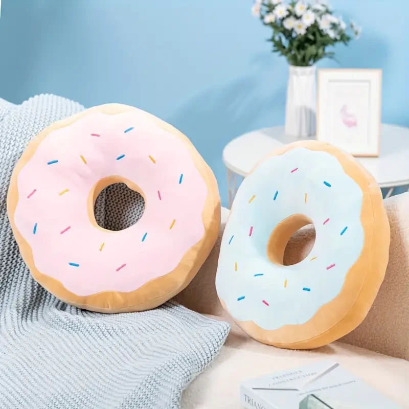 Dona de peluche de 42 cm/16,54 pulgadas con forma de dona dulce y gran simulación de curación