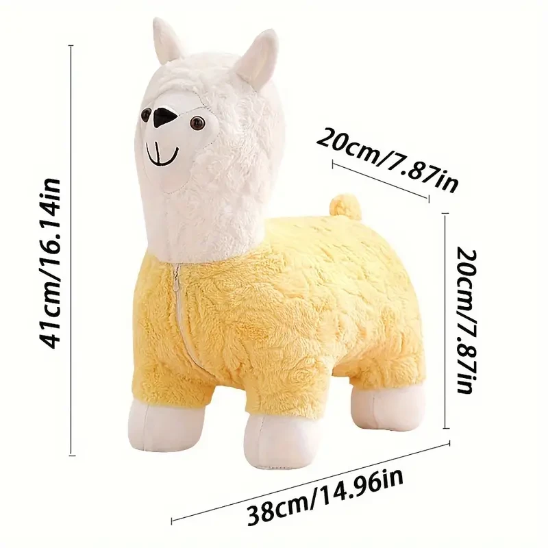 Encantador taburete de madera con forma de alpaca: perfecto para la sala de estar, la oficina y como regalo de cumpleaños.