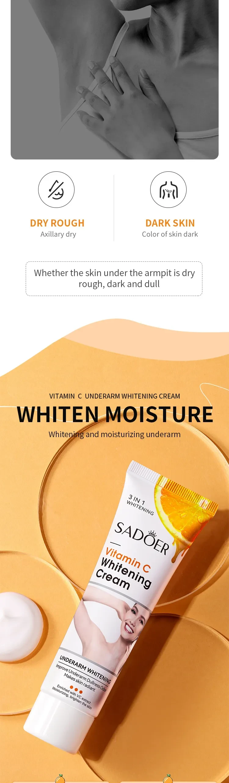 Crema hidratante para axilas con vitamina C