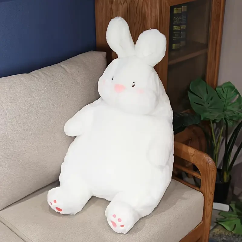 Lindo conejo blanco grande de 65 cm/23,6 pulgadas, muñeco de peluche de conejo perezoso, muñeco de tela suave, juguete relajante
