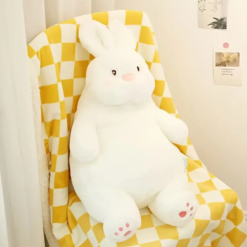 Lindo conejo blanco grande de 65 cm/23,6 pulgadas, muñeco de peluche de conejo perezoso, muñeco de tela suave, juguete relajante
