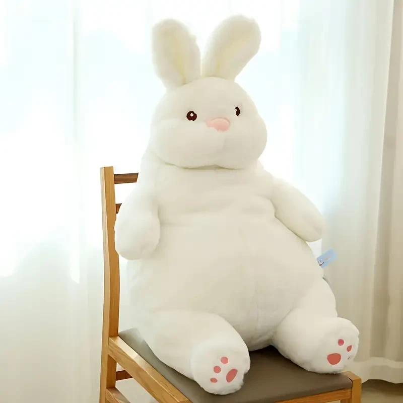 Lindo conejo blanco grande de 65 cm/23,6 pulgadas, muñeco de peluche de conejo perezoso, muñeco de tela suave, juguete relajante