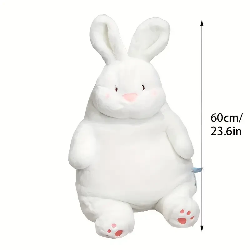 Lindo conejo blanco grande de 65 cm/23,6 pulgadas, muñeco de peluche de conejo perezoso, muñeco de tela suave, juguete relajante