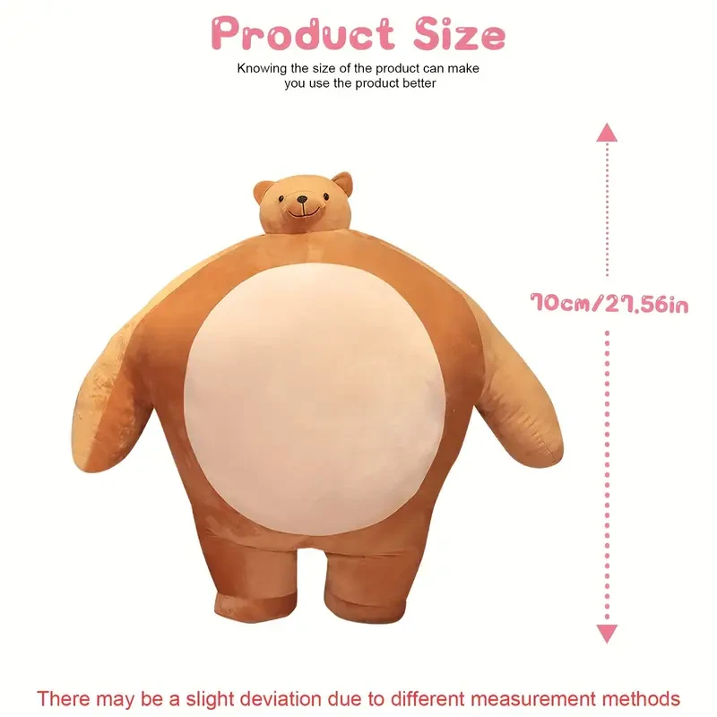 Peluche de oso cabezón marrón de 70 cm