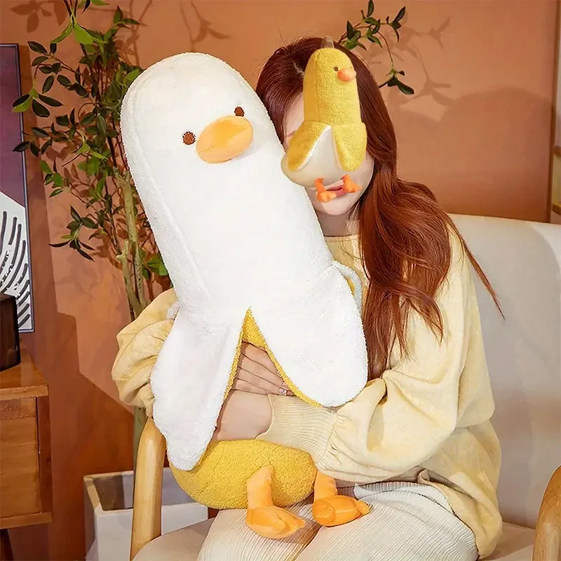 1 almohada de peluche de pato plátano, animal de peluche, lindo juguete de peluche de plátano para adultos