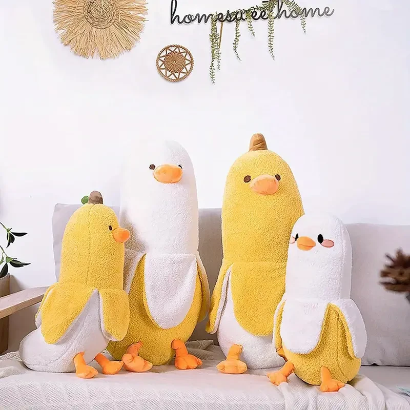 1 almohada de peluche de pato plátano, animal de peluche, lindo juguete de peluche de plátano para adultos