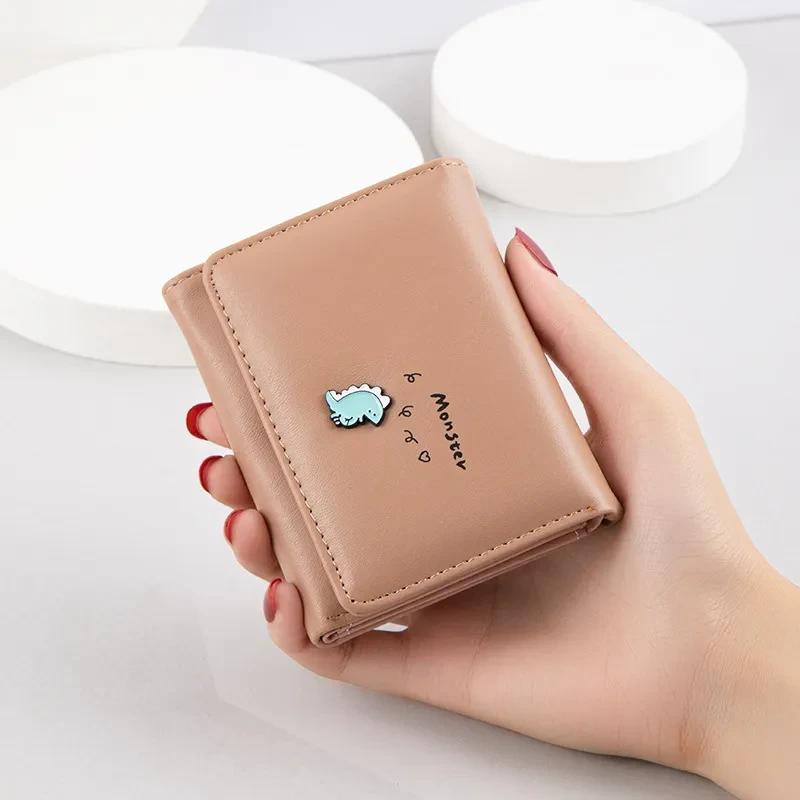 Cartera corta de dibujos animados de nuevo estilo Mize, versión coreana para mujer, adorable niña, con cremallera vertical.