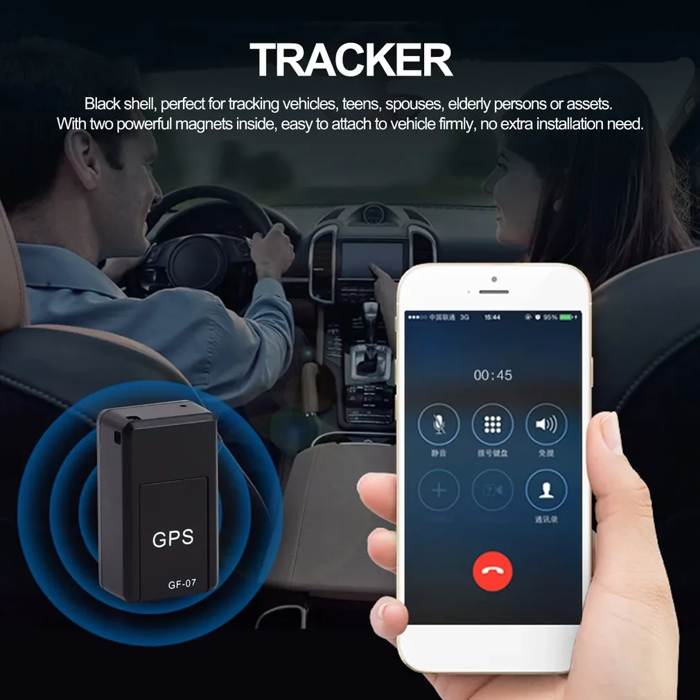 Rastreador de coche magnético Mini rastreador de coche GPS Dispositivo localizador de seguimiento en tiempo real Dispositivo registrador antipérdida Localizador recargable