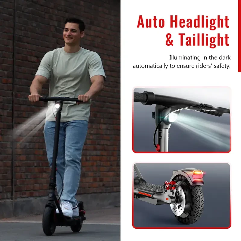 Patinete eléctrico plegable SISIGAD de 300 W con neumáticos sólidos de 8,5"