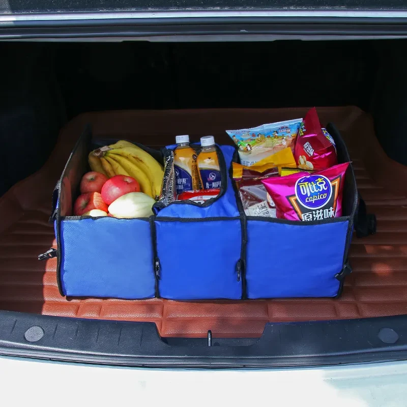Organizador universal para coche, caja para guardar juguetes y alimentos en el maletero.