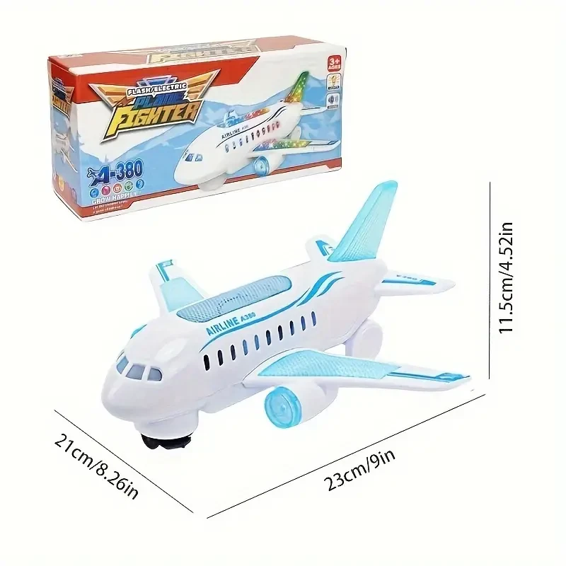 Avión eléctrico de juguete para niños con luces y música