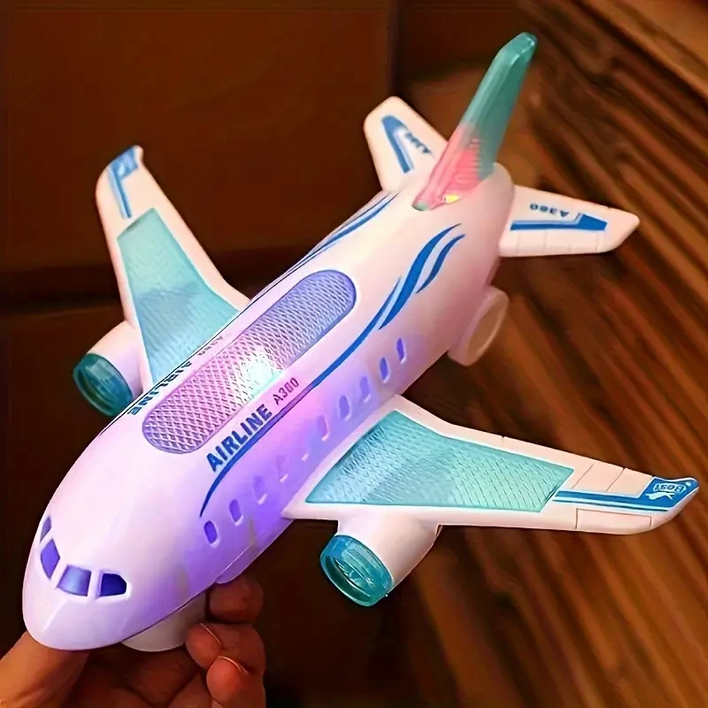 Avión eléctrico de juguete para niños con luces y música