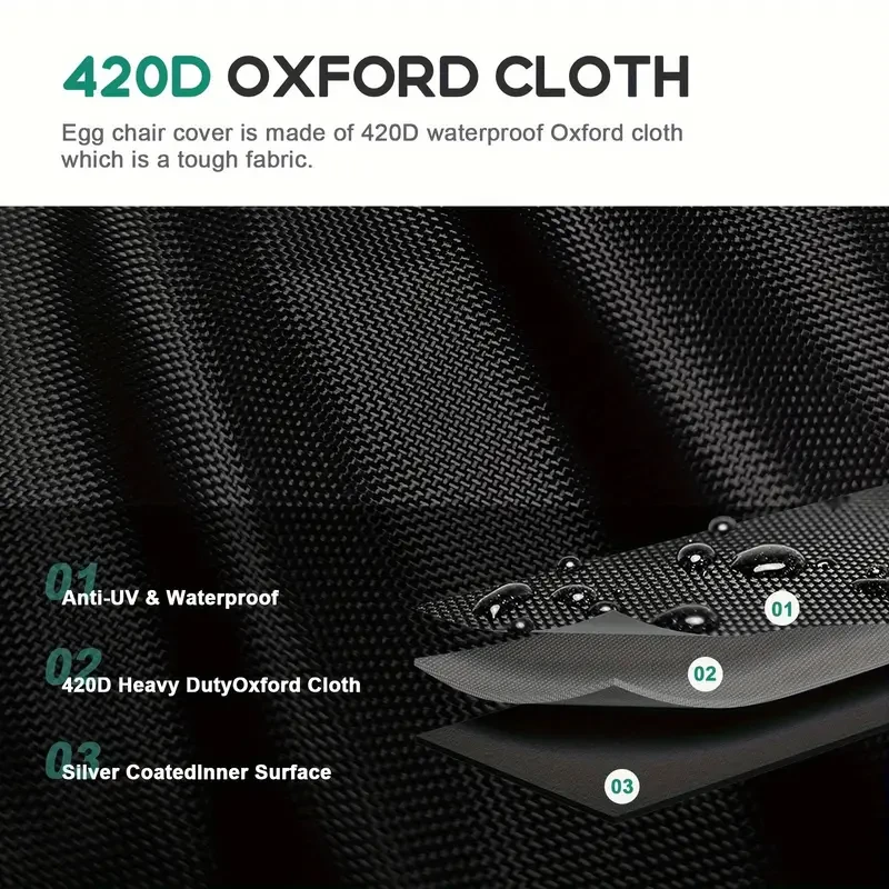 Funda extragrande para silla doble tipo huevo para patio: impermeable y resistente a los rayos UV