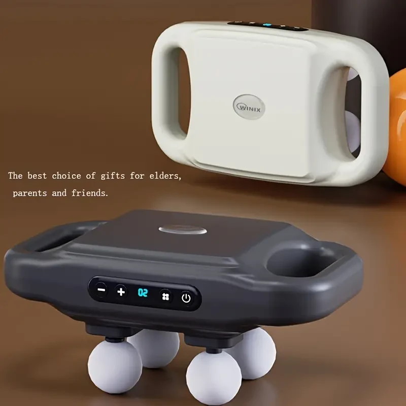 Pistola de masaje de 4 cabezales recargable por USB - Masajeador de tejido profundo