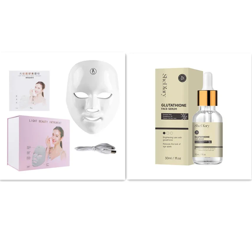 Máscara de rejuvenecimiento con fotones LED de siete colores con control táctil