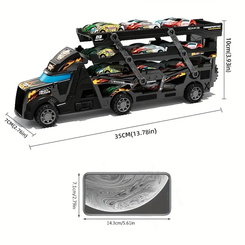 Coche de policía de juguete especial de simulación para niños, retráctil, plegable, eyectable y deformable. Incluye ocho coches pequeños. Regalo de Halloween y Navidad para niños y niñas.