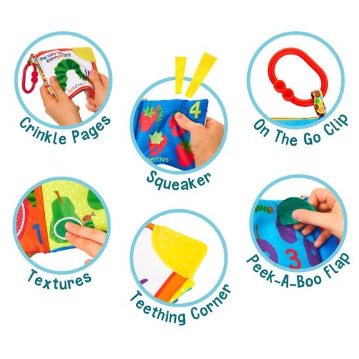 Libro de mordedores blandos "La oruga muy hambrienta: Contemos"