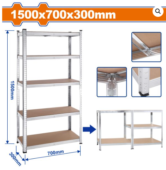 ESTANTE DE ALMACENAMIENTO AJUSTABLE DE 5 NIVELES