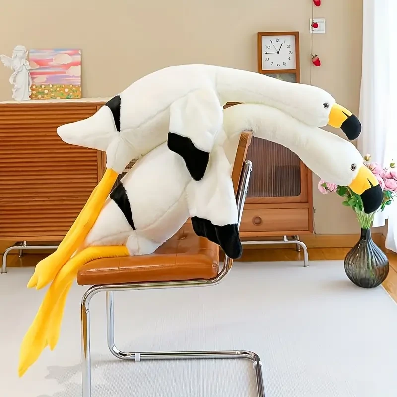 Peluche de flamenco gigante de 180,01 cm - Suave y tierno cojín blanco y rojo