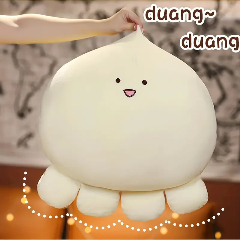 Encantador pulpo de peluche: un acogedor cojín de dibujos animados para niños y adultos, criatura marina de peluche.