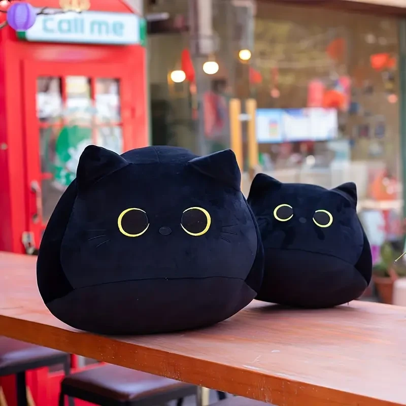 Almohada de peluche de gato con temática animal vintage